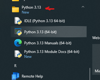 Python menu
