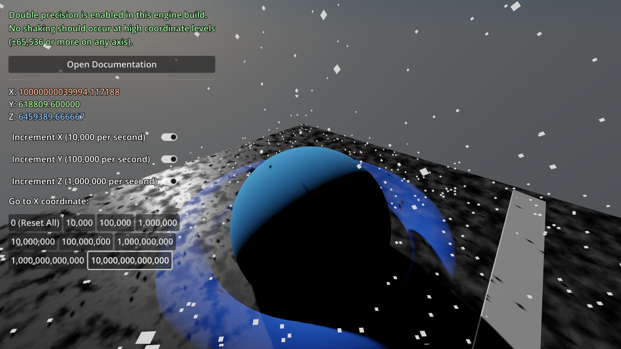 Large World Coordinates with double-precision engine build