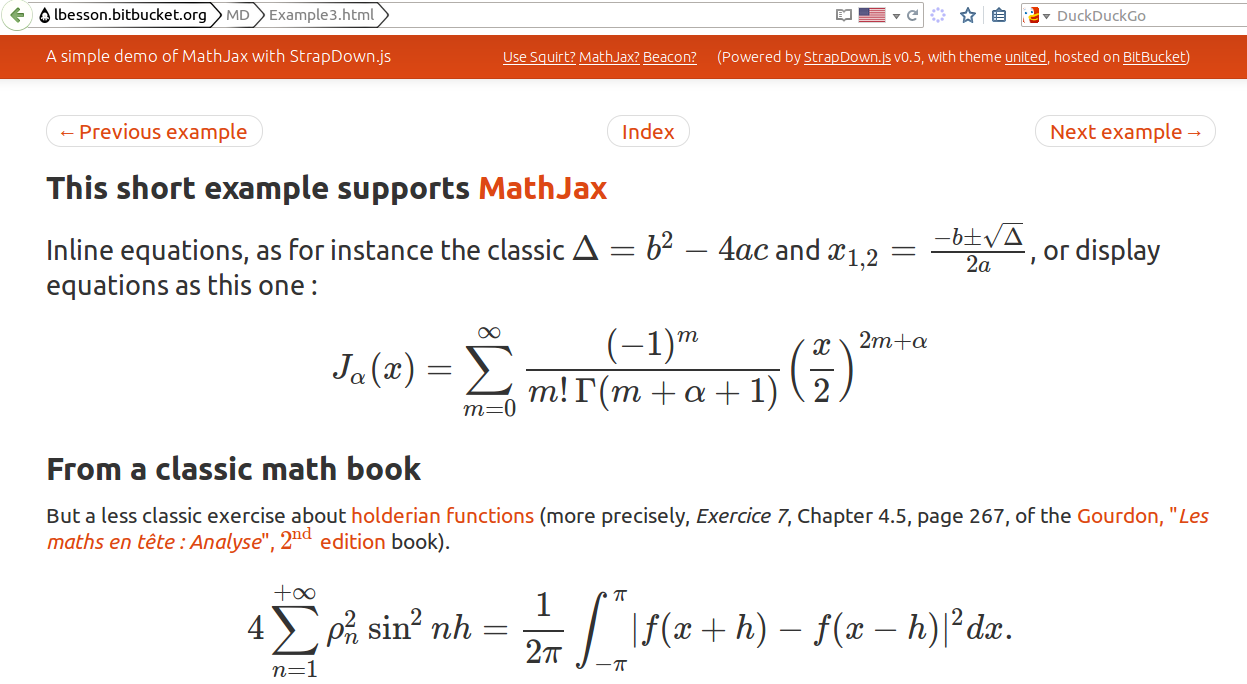 First lines of the index.html page Forth demo