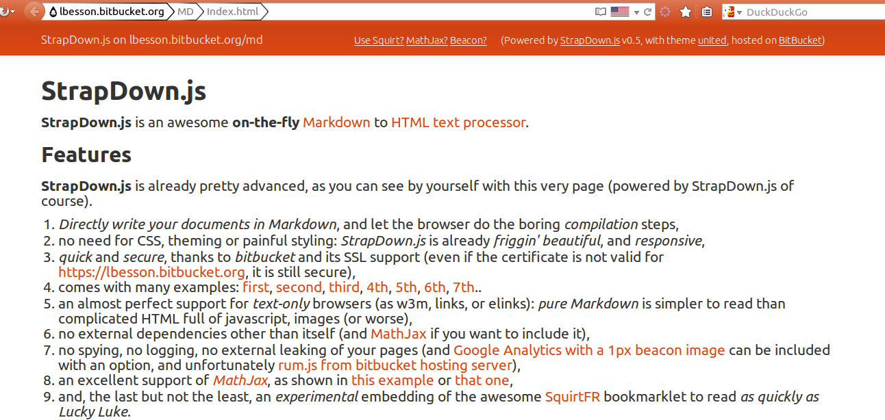 First lines of the index.html page First demo